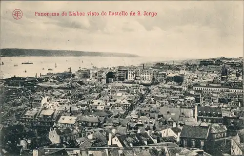 Postcard Lissabon Panorama de Lisboa visto do Castello de S. Jorge 1909