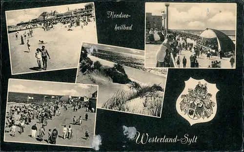 Westerland-Gemeinde Sylt Mehrbild Promenade Strand Sonderstempel 1962