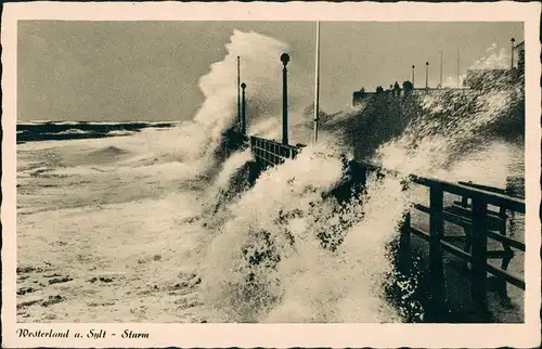 Ansichtskarte Westerland-Gemeinde Sylt Sturmflut 1940