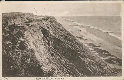 Ansichtskarte Kampen (Sylt) Rotes Kliff 1930