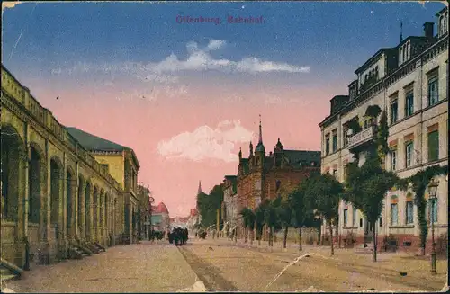 Ansichtskarte Offenburg Bahnhof gel Mischfrankatur 1920
