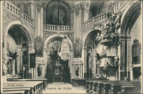 Postcard .Tschechien Vnitrěk kostela Inneres der Kirche. 1910
