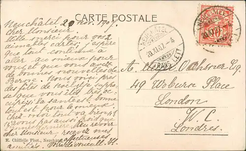 Neuenburg Neuchâtel (Neufchâtel) Devant Neuchâtel See Partie, mit Segelboot 1907