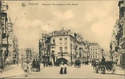 Ostende Oostende Boulevard Dan Iseghem et Rue Royale Strassen Ansicht 1915   i