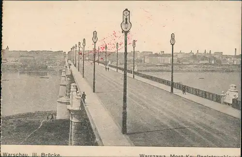 Warschau Warszawa Brücke Feldpostc Rot Posen 1917 c Zensur-Stempel Stelle Posen