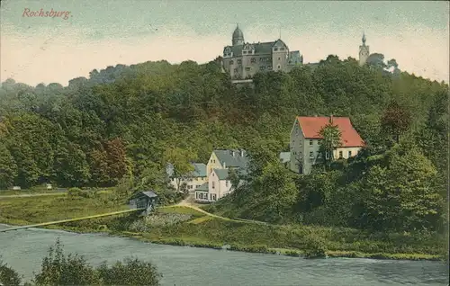 Ansichtskarte Rochsburg-Lunzenau Brücke Stadtpartie 1912