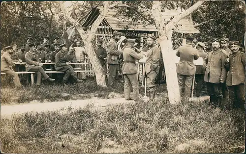 Foto Lowitsch Łowicz WK1 Soldaten beim essen 1915 Privatfoto