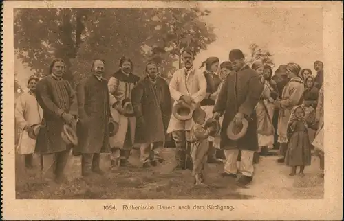 Typen Ethnische Gruppe Ruthenische Bauern nach dem Kirchgang 1913