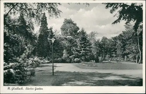 Ansichtskarte Mönchengladbach Partie im Park Bunter Garten 1955