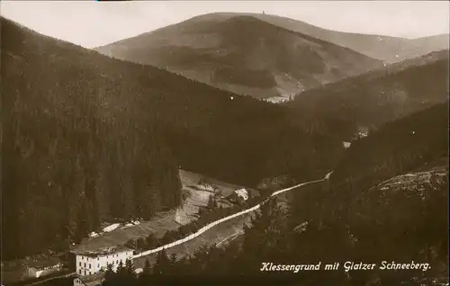 Glatz Kłodzko Klessengrund mit Glatzer Schneeberg Umland-Ansichten 1930