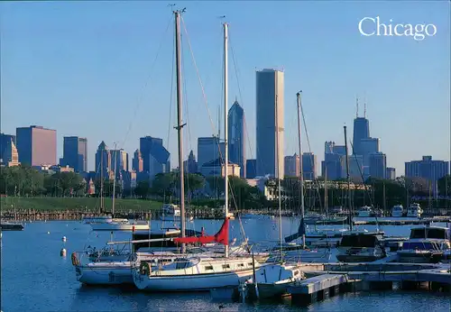 Chicago  Sunrise over Burnham Park Harbor and Skyline 2000