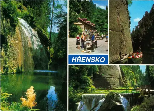 Herrnskretschen Hřensko Umland-Ansichten mit Wasserfall, Waterfall 1990