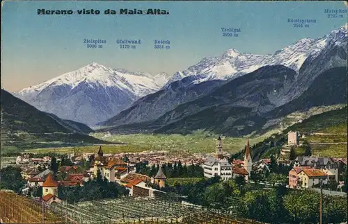 Cartoline Meran Merano Merano visto da Maia Alta 1910