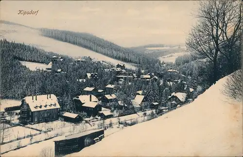 Kipsdorf-Altenberg (Erzgebirge) Panorama-Ansicht zur Winterzeit 1920