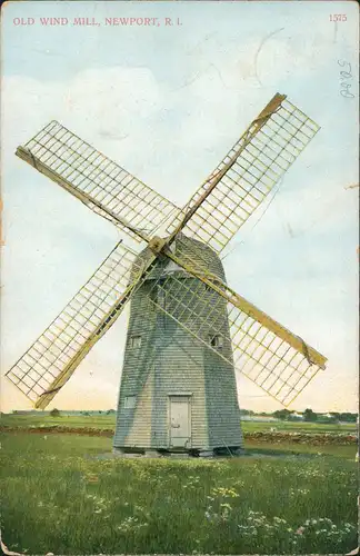 Postcard Newport (Rhode Island) Wind Mill, Windmühle 1915