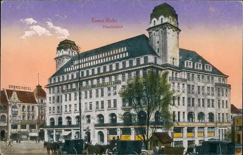 Ansichtskarte Essen (Ruhr) Hotel Handelshof gel. Felpost Borbeck 1917