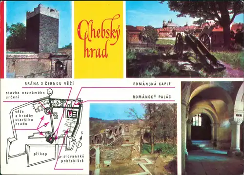 Postcard Eger Cheb CHEB - Chebský hrad Burg Mehrbildkarte 1980