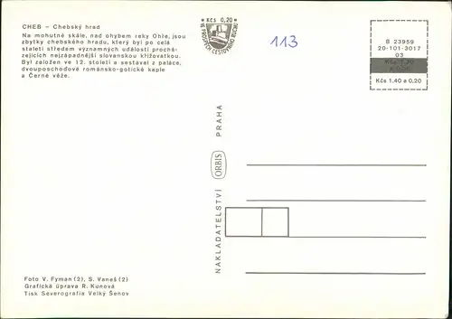 Postcard Eger Cheb CHEB - Chebský hrad Burg Mehrbildkarte 1980