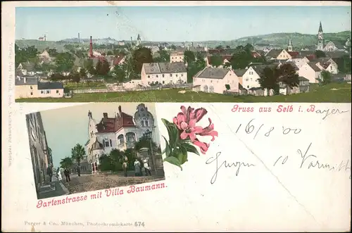 Litho AK Selb (Bayern) Gruss-aus-Litho mit Gartenstraße, Villa Baumann  1900