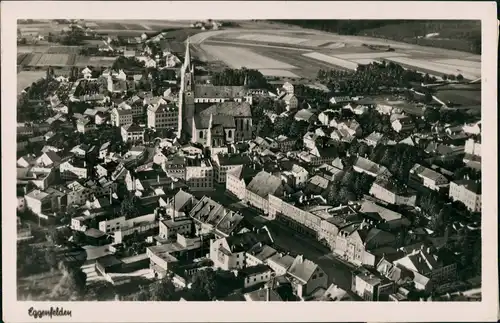 Eggenfelden Luftaufnahme Zentrum vom Flugzeug aus, Luftbild-AK 1960