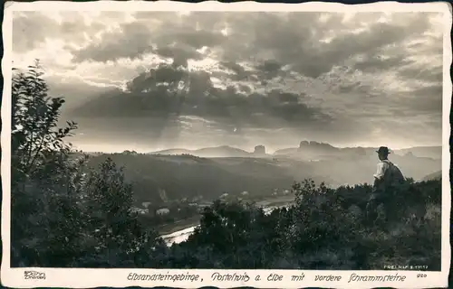 Postelwitz-Bad Schandau Panorama- Schrammsteine, Hahn Foto 1940 Walter Hahn: