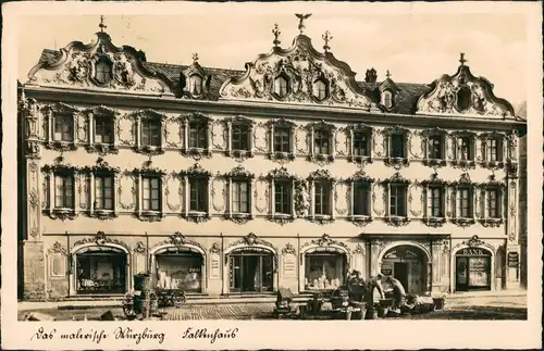 Ansichtskarte Würzburg Geschäft Lokal schön verziertes Haus Gebäude 1938