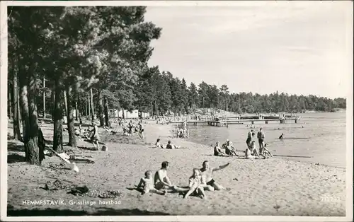Postcard .Dänemark - HEMMESTAVIK Grisslinge havsbad 1956