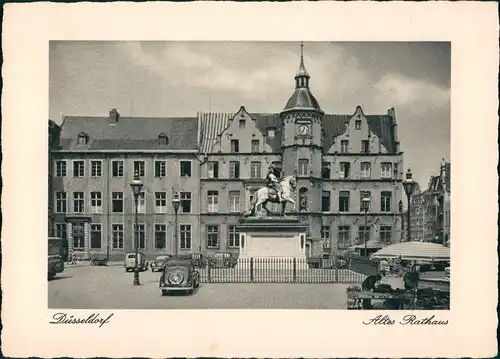 Ansichtskarte Düsseldorf Altes Rathaus, Markt Auto 1934