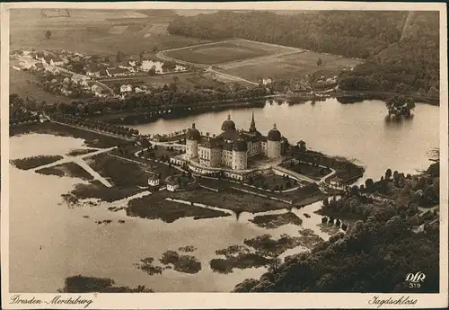 Moritzburg Fliegeraufnahme der D. L. R. Schloss vom Flugzeug aus 1920