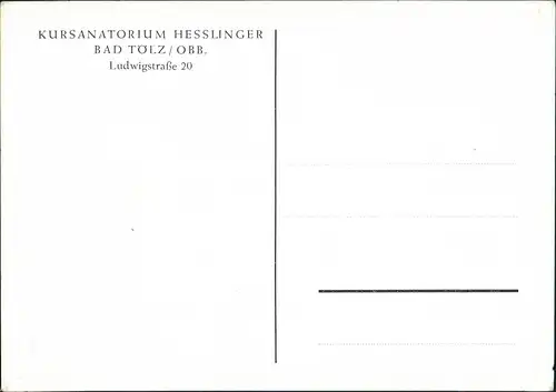 Ansichtskarte Bad Tölz KURSANATORIUM HESSLINGER Ludwigstraße 20 1960