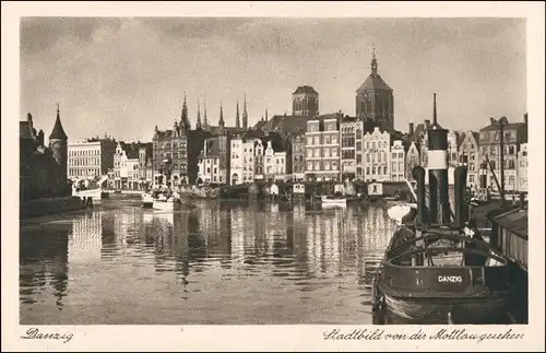 Postcard Danzig Gdańsk/Gduńsk Dampfer - Stadtbild 1931