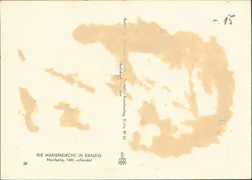 Postcard Danzig Gdańsk/Gduńsk Marienkirche/Kościół Mariacki 1931
