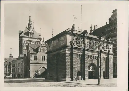 Postcard Danzig Gdańsk/Gduńsk Stockturm Hohes Tor 1932