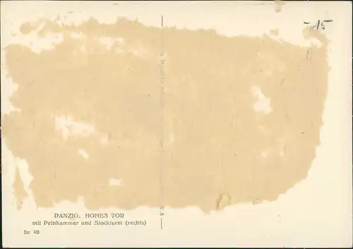 Postcard Danzig Gdańsk/Gduńsk Stockturm Hohes Tor 1932