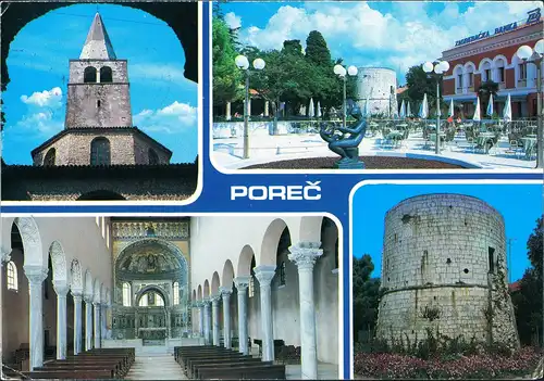 Postcard Porec Mehrbild-AK mit 4 Foto-Ansichten 1986