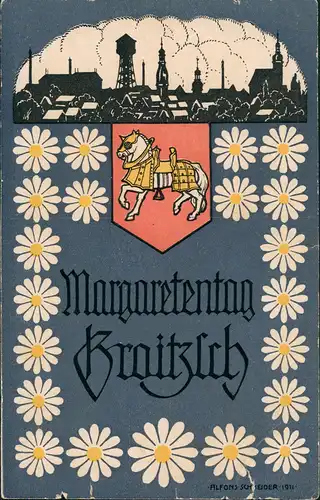 Ansichtskarte Groitzsch Margaretentag Künstlerkarte 1911