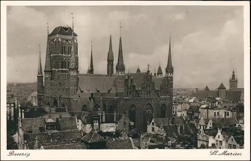 Postcard Danzig Gdańsk/Gduńsk Totalansicht 1931