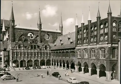 Ansichtskarte Lübeck VW Käfer Rathaus 1968