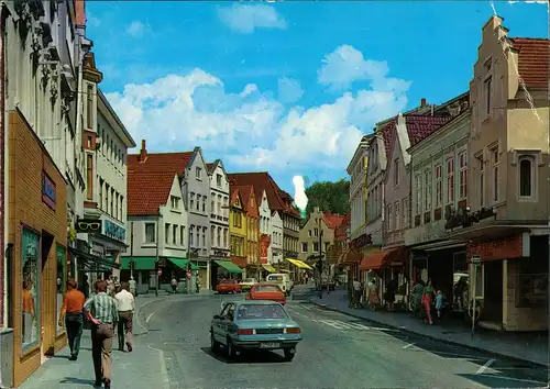 Ansichtskarte Itzehoe Verkehr KFZ Auto alter BMW in Geschäftsstraße 1980