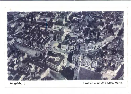 Magdeburg Luftbild Repro-Ansicht Stadtmitte Alten Markt ca. anno 1940 2000 REPRO