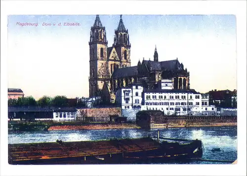Sammelkarte Magdeburg Repro-Ansicht Dom von der Elbe aus 2000 REPRO