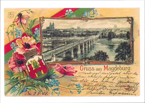 Sammelkarte Magdeburg Elbbrücke Repro-Ansicht ca. anno 1900 2000 REPRO