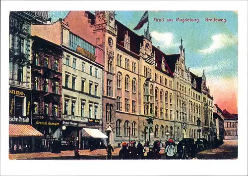 Magdeburg Breiter Weg Breiteweg Repro-Ansicht ca. anno 1910 2000 REPRO