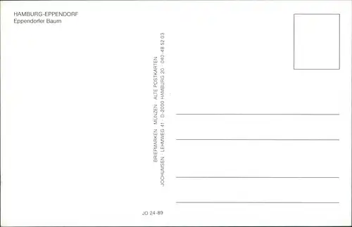 Eppendorf-Hamburg Eppendorfer Baum Repro-Ansicht anno ca. 1910 1989