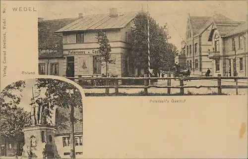 Sammelkarte Wedel Repro-Ansichten Petersen`s Gasthof ca. anno 1910 1983