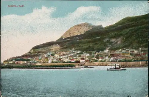 Postcard Gibraltar Panorama Panoramic View Fernansicht 1910