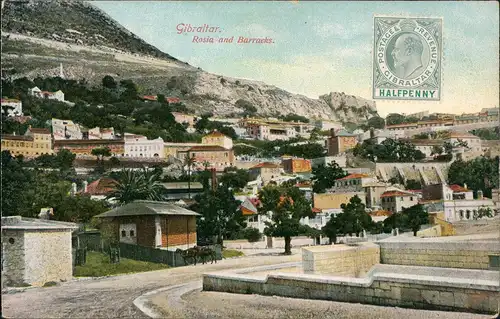 Gibraltar Rosia and Barracks Strassen Partie im Wohnviertel 1910