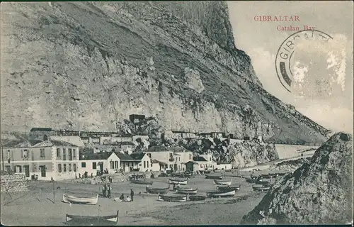 Postcard Gibraltar Catalan Bay Stadt-Teilansicht Partie am Felsen 1910