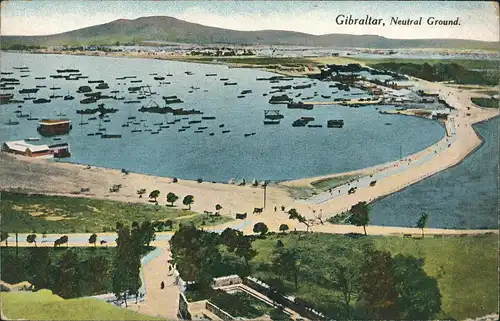 Gibraltar Vintage Postcard Neutral Ground Panorama Panoramic View 1910