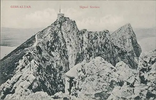 Postcard Gibraltar Gibraltar Panorama Signal Station Berg Ansicht 1910